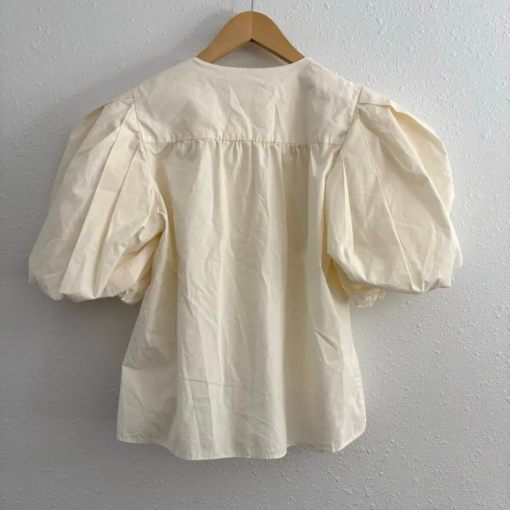 Ulla Johnson Elise Top Women’s Sz 2 Small Puff Sleeve Minimalist Luxury
